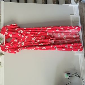 Torrid Coral Red Romper Maxi Dress